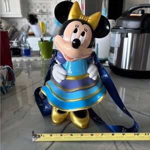 Minnie Mouse water bottle 50 year celebration with Blue and Gold Dress